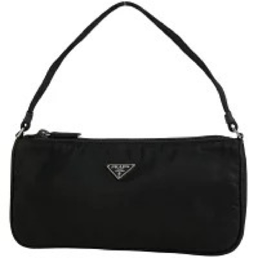 Prada Plate Handbag Clutch Nero Black